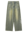 RHINESTONE LOGO LOOSE DENIM PANTS
