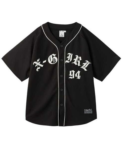 OLD ENGLISH LOGO BASEBALL SHIRT｜エックスガールの通販｜&mall