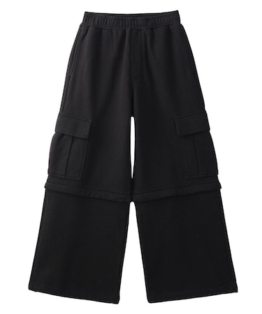 2WAY WIDE LEG CARGO SWEAT PANTS