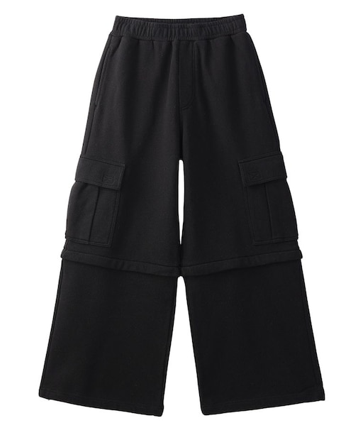 2WAY WIDE LEG CARGO SWEAT PANTS