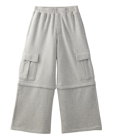2WAY WIDE LEG CARGO SWEAT PANTS