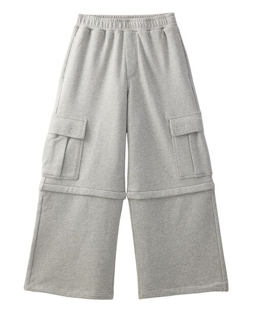 2WAY WIDE LEG CARGO SWEAT PANTS