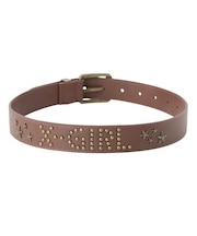 STUDDED LOGO BELT