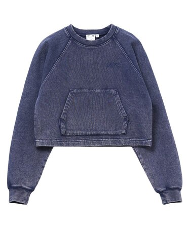 FADED CROPPED CREWNECK SWEAT TOP