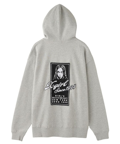 FACE BOX PATCH ZIP UP SWEAT HOODIE