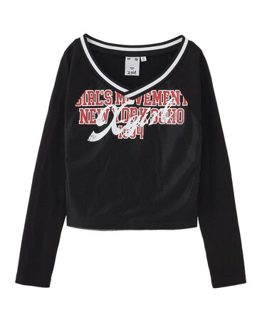 MESH PANELED L/S COMPACT TOP