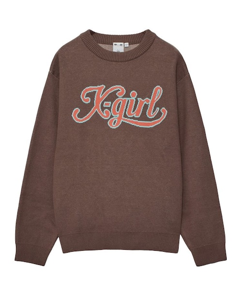 LETTERING LOGO JACQUARD KNIT TOP｜エックスガールの通販