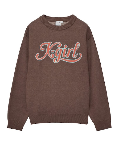 LETTERING LOGO JACQUARD KNIT TOP