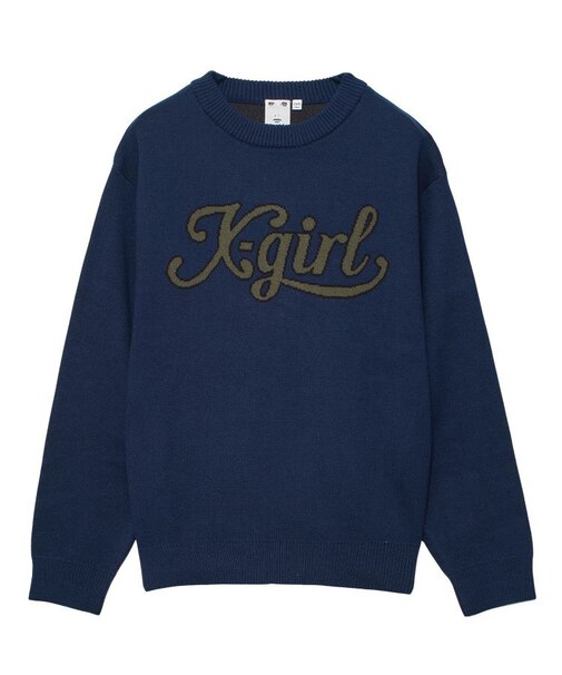 LETTERING LOGO JACQUARD KNIT TOP