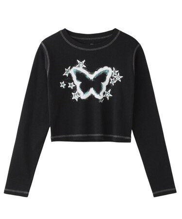 STAR FLUTTER BUTTERFLY L/S BABY TEE