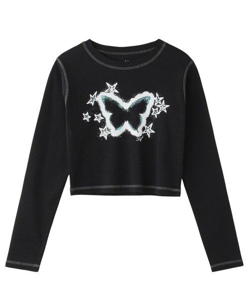 STAR FLUTTER BUTTERFLY L/S BABY TEE