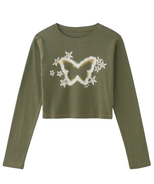 STAR FLUTTER BUTTERFLY L/S BABY TEE