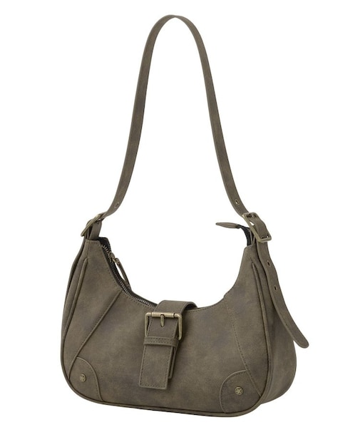 DISTRESSED FAUX LEATHER BELT HAND BAG
