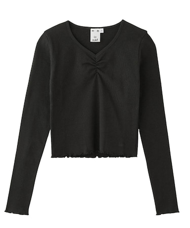 FRONT GATHERED L/S BABY TEE
