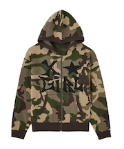 JACQUARD KNIT ZIP UP HOODIE