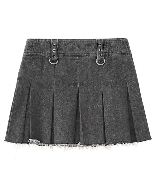 BOX PLEAT DENIM MINI SKIRT｜エックスガールの通販｜&mall