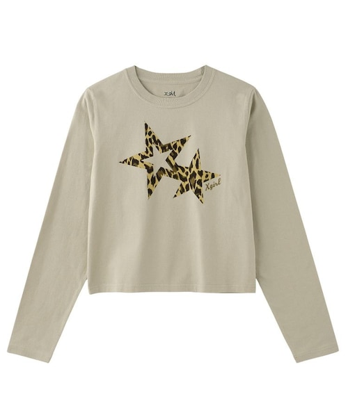 LEOPARD STAR L/S BABY TEE｜エックスガールの通販｜&mall