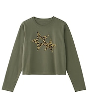 LEOPARD STAR L/S BABY TEE