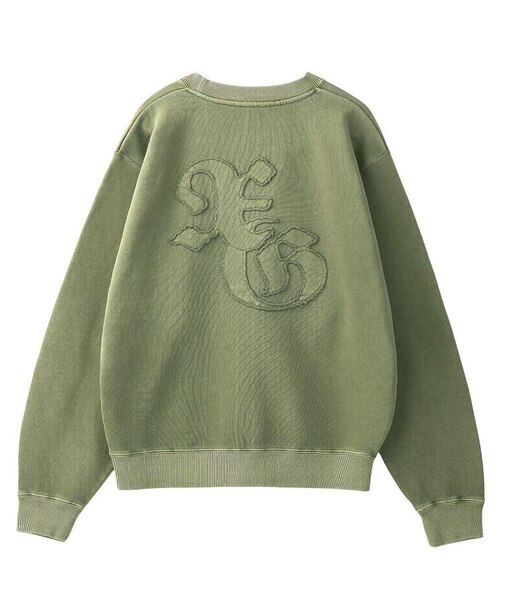LOGO PATCH PIGMENT DYED CREWNECK SWEAT TOP