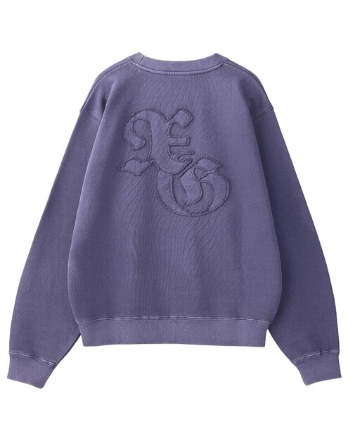 LOGO PATCH PIGMENT DYED CREWNECK SWEAT TOP