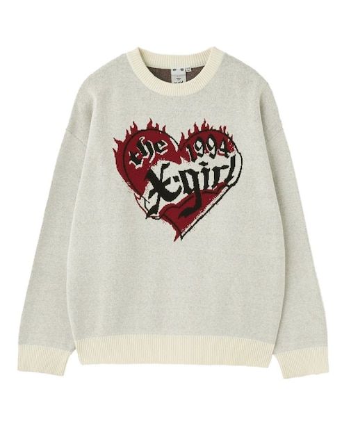 HEART LOGO JACQUARD KNIT TOP