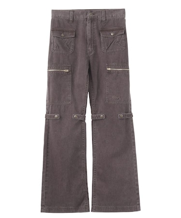FADED MULTI POCKET FLARE PANTS