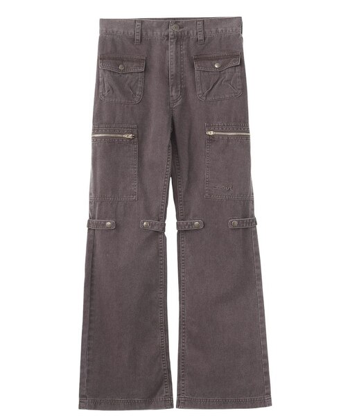 FADED MULTI POCKET FLARE PANTS