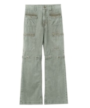 FADED MULTI POCKET FLARE PANTS