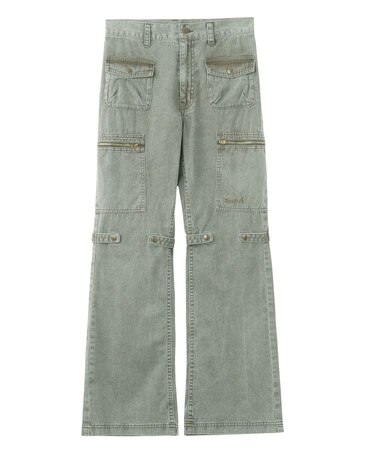 FADED MULTI POCKET FLARE PANTS