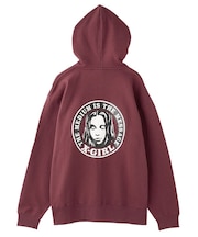 CIRCLE LOGO AND FACE ZIP UP SWEAT HOODIE