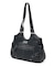 METAL LABEL FAUX LEATHER BAG