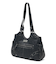 METAL LABEL FAUX LEATHER BAG