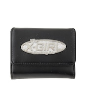 SILVER GLITTER OVAL LOGO BUCKLE MINI WALLET