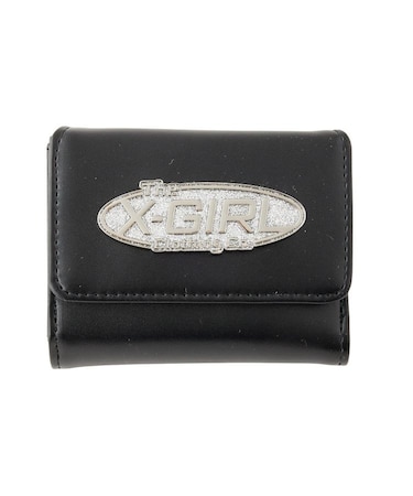 SILVER GLITTER OVAL LOGO BUCKLE MINI WALLET