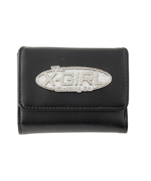 SILVER GLITTER OVAL LOGO BUCKLE MINI WALLET