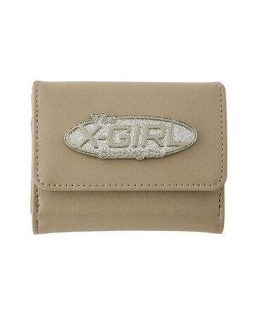 SILVER GLITTER OVAL LOGO BUCKLE MINI WALLET