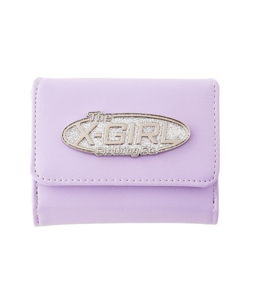 SILVER GLITTER OVAL LOGO BUCKLE MINI WALLET