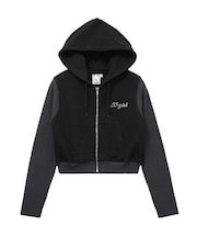 SWEAT AND KNIT ZIP UP HOODIE