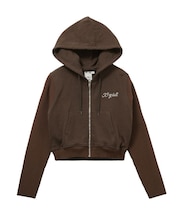SWEAT AND KNIT ZIP UP HOODIE