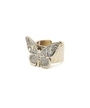 RHINESTONE BUTTERFLY LOGO RING