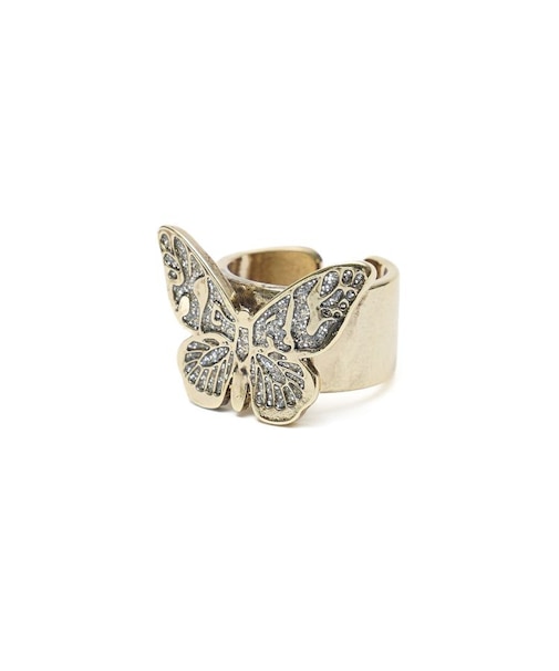 RHINESTONE BUTTERFLY LOGO RING