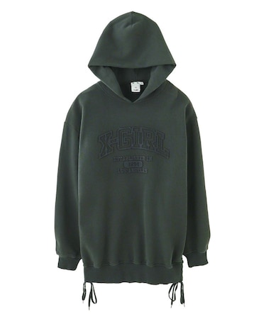COLLEGE LOGO DRAWSTRING SWEAT DRESS