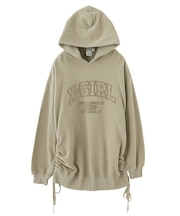 COLLEGE LOGO DRAWSTRING SWEAT DRESS