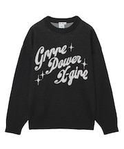 GIRL POWER LOGO JACQUARD KNIT TOP