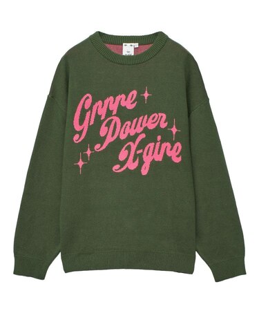 GIRL POWER LOGO JACQUARD KNIT TOP