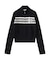 NUMBERING JACQUARD ZIP UP KNIT TOP