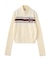 NUMBERING JACQUARD ZIP UP KNIT TOP