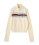 NUMBERING JACQUARD ZIP UP KNIT TOP