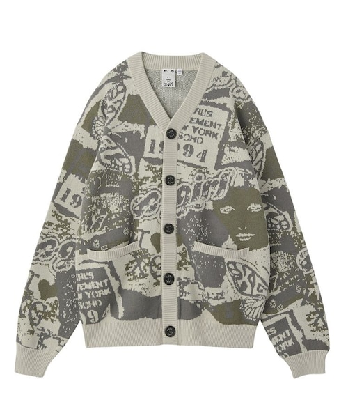 COLLAGE GRAPHIC JACQUARD KNIT CARDIGAN｜エックスガールの通販
