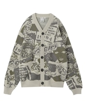 COLLAGE GRAPHIC JACQUARD KNIT CARDIGAN